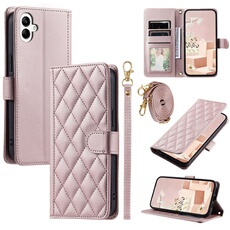 Coque pour FOXDOCK Samsung Galaxy A05 Protection magnétique Souple en cuir PU Flip Slim Cover avec longue sangle Compatible avec Samsung Galaxy