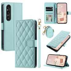Coque pour FOXDOCK Sony Xperia 1 VI Protection magnétique Souple en cuir PU Flip Slim Cover avec longue sangle Compatible avec Sony Xperia 1 VI-Vert