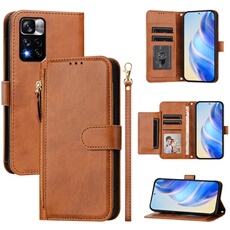 Etui à bascule pour Xiaomi Redmi Note 11 Pro Plus 5G Protection Soft PU Le cuir à glissière Portefeuille Couverture de téléphone compatible avec