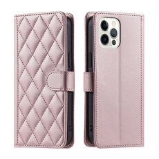 Coque pour FOXDOCK iPhone 12/12 Pro Protection magnétique Souple en cuir PU Flip Slim Cover avec longue sangle Compatible avec iPhone 12/12 Pro-Rose