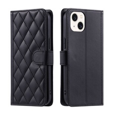 Coque pour FOXDOCK iPhone 13 Protection magnétique Souple en cuir PU Flip Slim Cover avec longue sangle Compatible avec iPhone 13-Noir