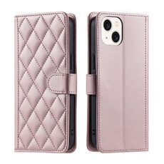 Coque pour FOXDOCK iPhone 14 Plus Protection magnétique Souple en cuir PU Flip Slim Cover avec longue sangle Compatible avec iPhone 14 Plus-Rose
