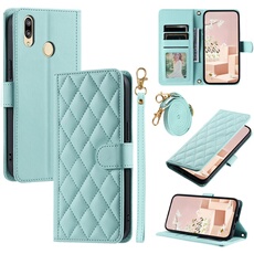 Coque pour FOXDOCK Huawei P20 Lite Protection magnétique Souple en cuir PU Flip Slim Cover avec longue sangle Compatible avec Huawei P20 Lite-Vert