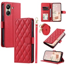 Coque pour Xiaomi Redmi 13C 4G/POCO C65 Protection magnétique Souple en cuir PU Flip Slim Cover avec longue sangle Compatible avec Xiaomi Redmi 13C