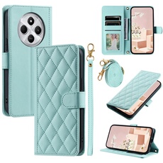 Coque pour Xiaomi Redmi 14C Protection magnétique Souple en cuir PU Flip Slim Cover avec longue sangle Compatible avec Xiaomi Redmi 14C-Vert clair