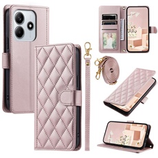 Coque pour Xiaomi Redmi Note 14 5G Protection magnétique Souple en cuir PU Flip Slim Cover avec longue sangle Compatible avec Xiaomi Redmi Note 14