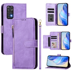 Etui à bascule pour Xiaomi Redmi Note 11 4G/11S Protection Soft PU Le cuir à glissière Portefeuille Couverture de téléphone compatible avec Xiaomi