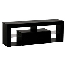Meuble TV 140cm noir à LED DARYL