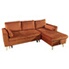 Canapé d'angle convertible JAMES 3 places en velours terracotta - HAPPY GARDEN Canapé d'angle convertible JAMES 3 places en velours terracotta - HAPPY GARDEN