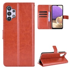 Coque pour ZURSANA Samsung Galaxy A32 5G Protection Antichoc Effet Etui Cuir et Intérieur TPU avec Porte-Cartes Fonction de Suppport Marron