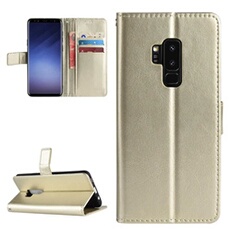 Coque pour ZURSANA Samsung Galaxy S9 PLUS Protection Antichoc Effet Etui Cuir et Intérieur TPU avec Porte-Cartes Fonction de Suppport Doré