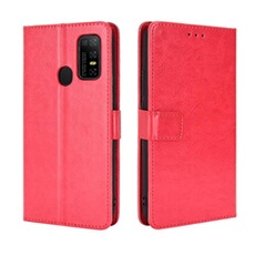 Coque pour Doogee N30 Protection Antichoc Effet Etui Cuir et Intérieur TPU avec Porte-Cartes Fonction de Suppport Rouge