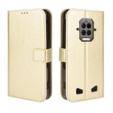Coque pour Doogee S86/S86 Pro Protection Antichoc Effet Etui Cuir et Intérieur TPU avec Porte-Cartes Fonction de Suppport Doré