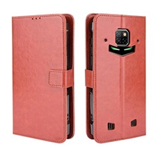 Coque pour Doogee S88 Plus/S88 Pro Protection Antichoc Effet Etui Cuir et Intérieur TPU avec Porte-Cartes Fonction de Suppport Marron