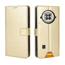 Coque pour Doogee S96 Pro Protection Antichoc Effet Etui Cuir et Intérieur TPU avec Porte-Cartes Fonction de Suppport Doré