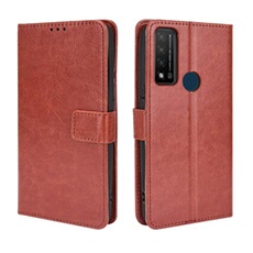Coque pour TCL 20AX 5G Protection Antichoc Effet Etui Cuir et Intérieur TPU avec Porte-Cartes Fonction de Suppport Marron