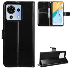 Coque pour ZTE Blade V50 Vita 4G Protection Antichoc Effet Etui Cuir et Intérieur TPU avec Porte-Cartes Fonction de Suppport Noir