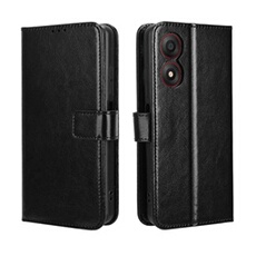 Coque pour ZTE Blade A34 Protection Antichoc Effet Etui Cuir et Intérieur TPU avec Porte-Cartes Fonction de Suppport Noir