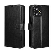 Coque pour ZTE Blade A73 4G Protection Antichoc Effet Etui Cuir et Intérieur TPU avec Porte-Cartes Fonction de Suppport Noir