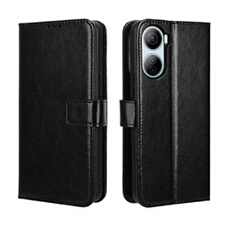 Coque pour ZTE Libero 5G IV Protection Antichoc Effet Etui Cuir et Intérieur TPU avec Porte-Cartes Fonction de Suppport Noir