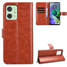 Coque pour Motorola MOTO G64/G64Y 5G Protection Antichoc Effet Etui Cuir et Intérieur TPU avec Porte-Cartes Fonction de Suppport Marron