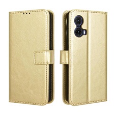 Coque pour Motorola Moto G85 5G Protection Antichoc Effet Etui Cuir et Intérieur TPU avec Porte-Cartes Fonction de Suppport Doré