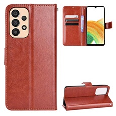 Coque pour ZURSANA Samsung Galaxy A33 5G Protection Antichoc Effet Etui Cuir et Intérieur TPU avec Porte-Cartes Fonction de Suppport Marron