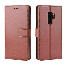 Coque pour ZURSANA Samsung Galaxy S9 PLUS Protection Antichoc Effet Etui Cuir et Intérieur TPU avec Porte-Cartes Fonction de Suppport Marron