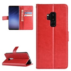 Coque pour ZURSANA Samsung Galaxy S9 PLUS Protection Antichoc Effet Etui Cuir et Intérieur TPU avec Porte-Cartes Fonction de Suppport Rouge