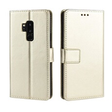 Coque pour ZURSANA Samsung Galaxy S9 Protection Antichoc Effet Etui Cuir et Intérieur TPU avec Porte-Cartes Fonction de Suppport Doré