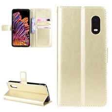 Coque pour ZURSANA Samsung Galaxy Xcover Pro Protection Antichoc Effet Etui Cuir et Intérieur TPU avec Porte-Cartes Fonction de Suppport Doré