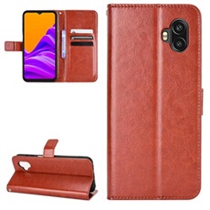 Coque pour ZURSANA Samsung Galaxy Xcover 6 Pro Protection Antichoc Effet Etui Cuir et Intérieur TPU avec Porte-Cartes Fonction de Suppport Marron