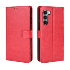 Coque pour Motorola MOTO G200 5G Protection Antichoc Effet Etui Cuir et Intérieur TPU avec Porte-Cartes Fonction de Suppport Rouge