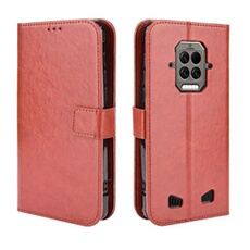 Coque pour Doogee S86/S86 Pro Protection Antichoc Effet Etui Cuir et Intérieur TPU avec Porte-Cartes Fonction de Suppport Marron