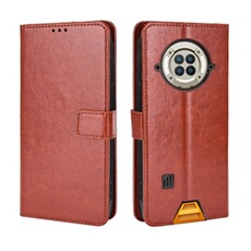 Coque pour Doogee S96 Pro Protection Antichoc Effet Etui Cuir et Intérieur TPU avec Porte-Cartes Fonction de Suppport Marron