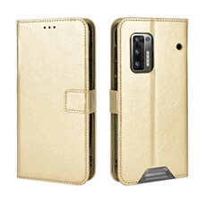 Coque pour Doogee S97 Pro Protection Antichoc Effet Etui Cuir et Intérieur TPU avec Porte-Cartes Fonction de Suppport Doré