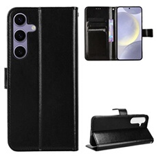 Coque pour ZURSANA Samsung Galaxy S24 Plus 5G Protection Antichoc Effet Etui Cuir et Intérieur TPU avec Porte-Cartes Fonction de Suppport Noir