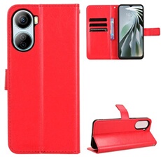 Coque pour ZTE Libero 5G IV Protection Antichoc Effet Etui Cuir et Intérieur TPU avec Porte-Cartes Fonction de Suppport Rouge