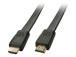 - Câble HDMI - HDMI mâle pour HDMI mâle - 1 m - blindé - noir - moulé, plat, support 4K