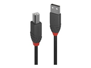 Anthra Line - Câble USB - USB (M) pour USB type B (M) - USB 2.0 - 20 cm - rond - noir