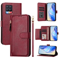 Etui à bascule pour FOXDOCK Realme 8 4G/8 Pro Protection Soft PU Le cuir à glissière Portefeuille Couverture de téléphone compatible avec Realme 8