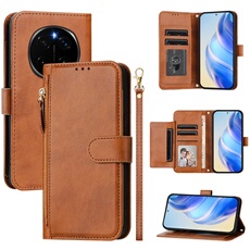 Etui à bascule pour FOXDOCK Honor Magic 7 Protection Soft PU Le cuir à glissière Portefeuille Couverture de téléphone compatible avec Honor Magic