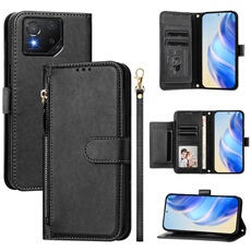 Etui à bascule pour FOXDOCK ASUS ROG Phone 8/8 Pro Protection Soft PU Le cuir à glissière Portefeuille Couverture de téléphone compatible avec ASUS