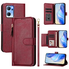 Etui à bascule pour FOXDOCK OPPO Find X5 Lite Protection Soft PU Le cuir à glissière Portefeuille Couverture de téléphone compatible avec OPPO Find