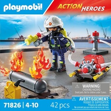 Action Heroes 71826 Pompier pompe à eau & réservoir enflammé