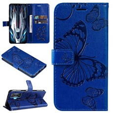 Coque pour Xiaomi POCO F4 GT Papillon de Protection Etui à Rabat en Cuir PU avec Porte-cartes Magnétique Compatible avec Xiaomi POCO F4 GT Bleu