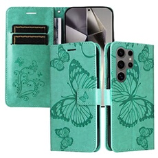 Coque pour Samsung Galaxy S25 Ultra ZURSANA Papillon de Protection Etui à Rabat en Cuir PU avec Porte-cartes Magnétique Compatible avec Samsung