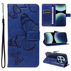 Coque pour Xiaomi Redmi Note 14 Pro 4G Papillon de Protection Etui à Rabat en Cuir PU avec Porte-cartes Magnétique Compatible avec Xiaomi Redmi Note