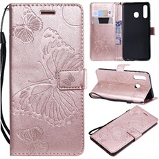 Coque pour Samsung Galaxy A30/A20 ZURSANA Papillon de Protection Etui à Rabat en Cuir PU avec Porte-cartes Magnétique Compatible avec Samsung Galaxy
