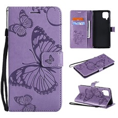 Coque pour Samsung Galaxy A12 ZURSANA Papillon de Protection Etui à Rabat en Cuir PU avec Porte-cartes Magnétique Compatible avec Samsung Galaxy A12